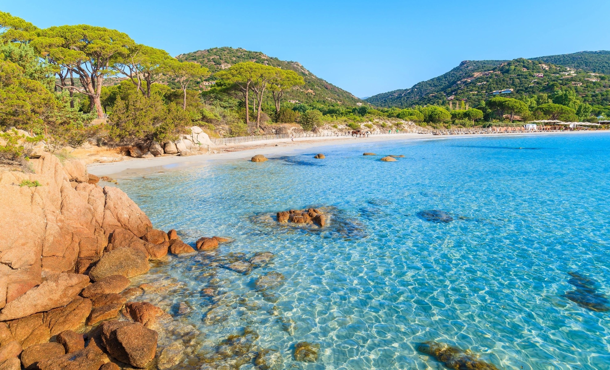 La plage de Palombaggia à Porto-Vecchio, France