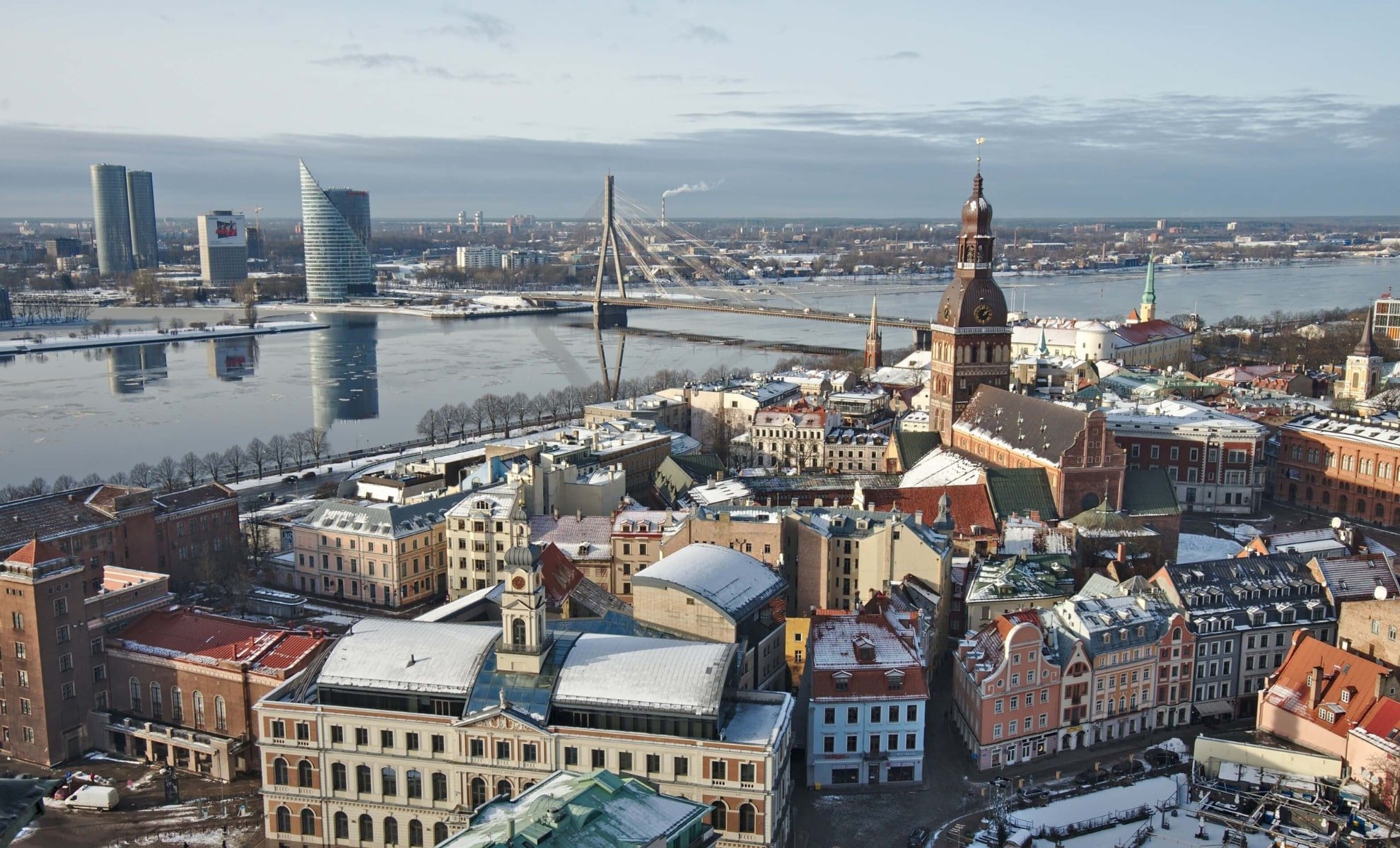 Vue aérienne de Riga, Letonie